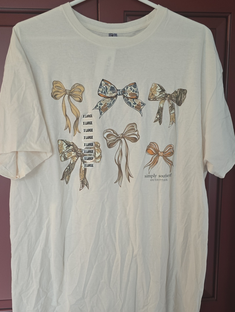 Simply Southern Cream Tee with Gold & Brown Bow Graphics